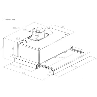 Витяжка PYRAMIDA TX 50 (750) R IX