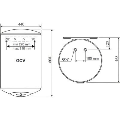 Водонагрівач TESY GCV 504416D B14 TBRC / ANTICALC 50 V Водонагрівач TESY GCV 504416D B14 TBRC / ANTICALC 50 V