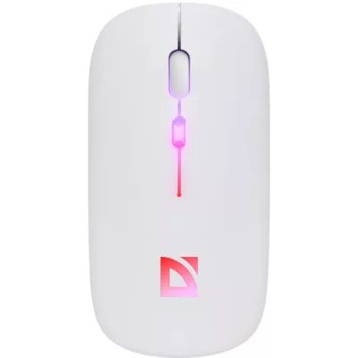 Миша DEFENDER (52998) Touch MM-997, 2.4+BT, RGB, 500mAh, WHITE, wireless, silent