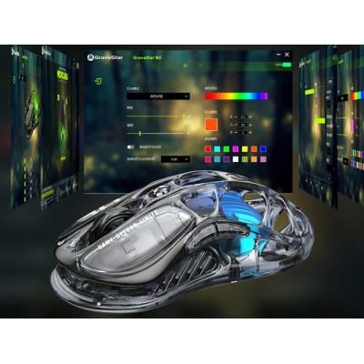 Миша GravaStar Mercury M2, BT/WL/USB-A, RGB, чорно-прозорий