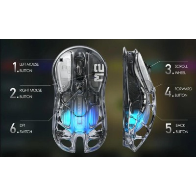 Миша GravaStar Mercury M2, BT/WL/USB-A, RGB, чорно-прозорий