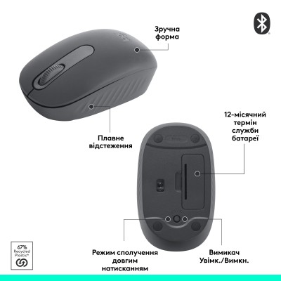 Миша LOGITECH M196 Bluetooth - GRAPHITE (L910-007459) Миша LOGITECH M196 Bluetooth - GRAPHITE (L910-007459)