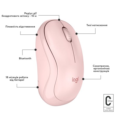 Миша LOGITECH M240 Silent Bluetooth, Rose