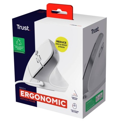 Миша Trust Bayo 2 Ergonomic, USB-A, біла