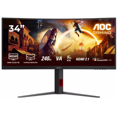 Монiтор AOC 34" CU34G4Z 21:9 VA Curved WQHD 240Hz 400nit HDMI DP USB Height