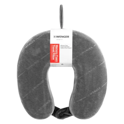 Подушка флісова, Wenger, Memory Foam Travel Neck Pillow, сірий