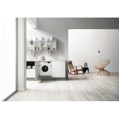 Пральна машина Whirlpool вбудована фронтальна, 7кг, 1400, A+++, 60см, дисплей, пара, інвертор, білий (BIWMWG71484E)