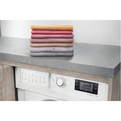 Пральна машина Whirlpool вбудована фронтальна, 7кг, 1400, A+++, 60см, дисплей, пара, інвертор, білий (BIWMWG71484E)