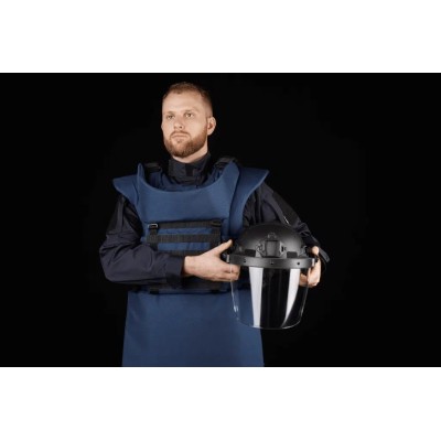 Протиуламковий комплект Українська Броня HDA (Humanitarian Demining Apron), клас захисту ДСТУ 2, розмір S-M, синій