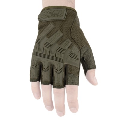 Рукавички тактичні 2E, безпалі, XL, зелені