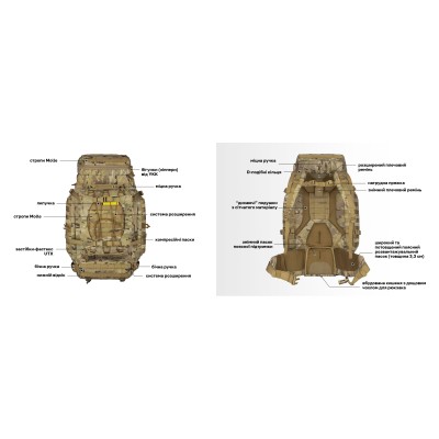 Рюкзак тактичний 2Е, 90L, LargeCap, Molle, камуфляж (2E-TACTLARGBKP-90L-CP) Рюкзак тактичний 2Е, 90L, LargeCap, Molle, камуфляж (2E-TACTLARGBKP-90L-CP)