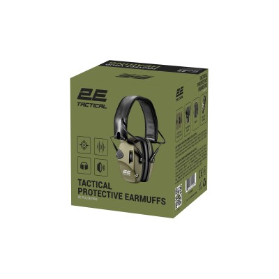 Тактичні захисні навушники 2E Pulse Pro Army Green NRR 22 dB, активні