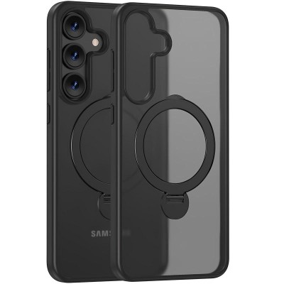 TPU+PC чохол MagSafe Colorful HQ Ring для Samsung Galaxy S25 Black