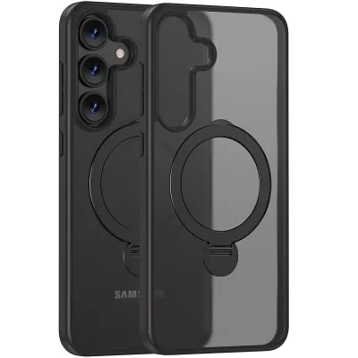 TPU+PC чохол MagSafe Colorful HQ Ring для Samsung Galaxy S25 Black