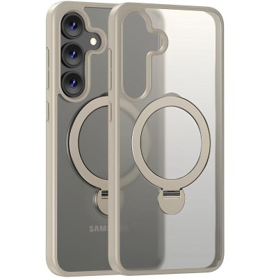 TPU+PC чохол MagSafe Colorful HQ Ring для Samsung Galaxy S25 Light Grey