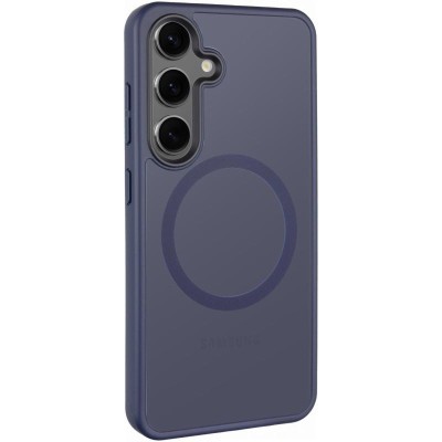 TPU+PC чохол Metal Buttons with MagSafe Colorful для Samsung Galaxy S25 Edge Синій / Navy Blue