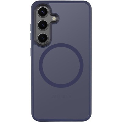 TPU+PC чохол Metal Buttons with MagSafe Colorful для Samsung Galaxy S25 Edge Синій / Navy Blue