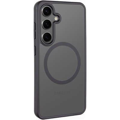 TPU+PC чохол Metal Buttons with MagSafe Colorful для Samsung Galaxy S25 Edge Чорний / Black