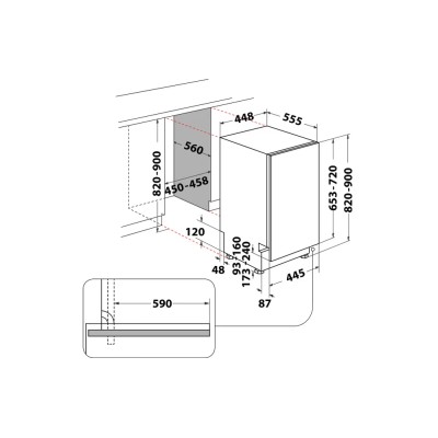 Вбуд. посудомийка WHIRLPOOL WSIC3M27C