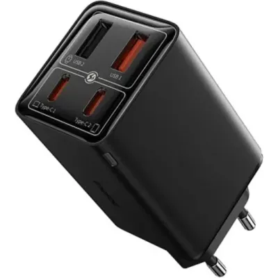Зарядний Пристрій Baseus GaN6 Pro Fast Charger 65W 2Type-C+2USB (P10162701113-00) Black