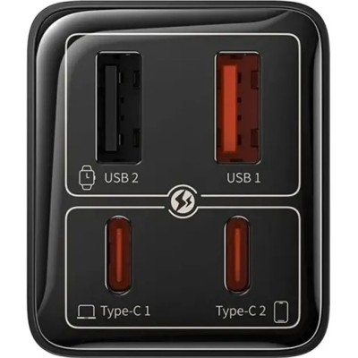 Зарядний Пристрій Baseus GaN6 Pro Fast Charger 65W 2Type-C+2USB (P10162701113-00) Black