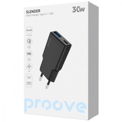 Зарядний Пристрій Proove Slender 30W (Type-C + USB) white