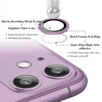 Захисне скло Metal Classic на камеру (у упак.) для Apple iPhone 12 / 12 mini / 11 Фіолетовий / Purple