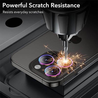 Захисне скло Metal Classic на камеру (у упак.) для Apple iPhone 17 Air (6.6") Бузковий / Rainbow
