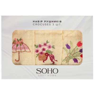 Кухонний текстиль SOHO Набір руш. 25*50см, бавовна 100%, Crocuses 3 шт.