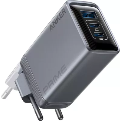 мережева зарядка ANKER GaNPrime Charger - 100W, 2xUSB-C PD & 1xUSB-A Foldable (Срібний)