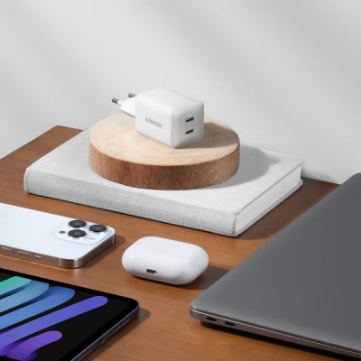 мережева зарядка ANKER PowerPort 521 Nano Pro - 40W 2xUSB-C PIQ3.0 (Білий) мережева зарядка ANKER PowerPort 521 Nano Pro - 40W 2xUSB-C PIQ3.0 (Білий)