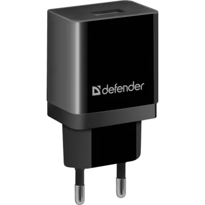 мережева зарядка DEFENDER (83572)EPA-10 чорна, 1xUSB, 5V / 2.1А, пакет