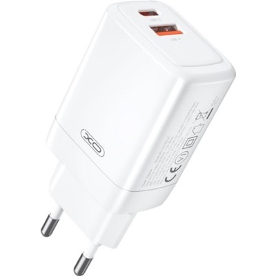 мережева зарядка XO CE16 - 45W PD USB-C & 22.5W QC USB-A (Білий)