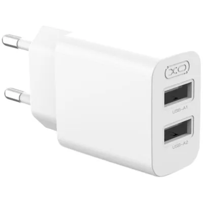 мережева зарядка XO L109 - 12W Dual port USB-A (Білий)