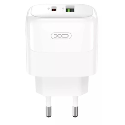 мережева зарядка XO L137 - 20W PD USB-C & 18W QC USB-A (Білий)