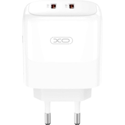 мережева зарядка XO L140 - 35W PD Dual port USB-C (Білий) мережева зарядка XO L140 - 35W PD Dual port USB-C (Білий)