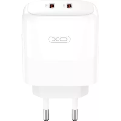 мережева зарядка XO L140 - 35W PD Dual port USB-C (Білий)