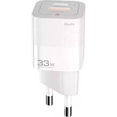 Мережевий зарядний пристрій ESSAGER Square Brick 33W Gallium Nitride Travel Charger A+C EU (ECTCA-FZB02) White Мережевий зарядний пристрій ESSAGER Square Brick 33W Gallium Nitride Travel Charger A+C EU (ECTCA-FZB02) White