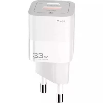 Мережевий зарядний пристрій ESSAGER Square Brick 33W Gallium Nitride Travel Charger A+C EU (ECTCA-FZB02) White