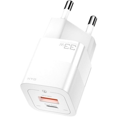 Мережевий зарядний пристрій ESSAGER Square Brick 33W Gallium Nitride Travel Charger A+C EU (ECTCA-FZB02) White Мережевий зарядний пристрій ESSAGER Square Brick 33W Gallium Nitride Travel Charger A+C EU (ECTCA-FZB02) White