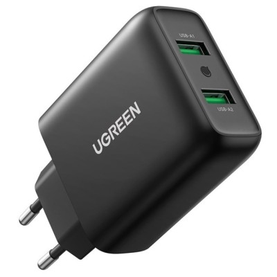 Мережевий Зарядний пристрій UGREEN CD161 36W QC3.0 USB Fast Charger 3A (10216) Black