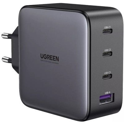 Мережевий Зарядний пристрій UGREEN CD226 USB-A+3xUSB-C 100W GaN Tech Fast Charger with Cable (90575) Grey