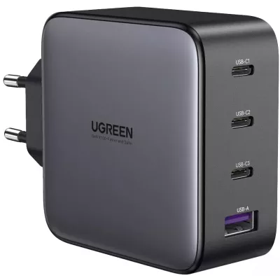Мережевий Зарядний пристрій UGREEN CD226 USB-A+3xUSB-C 100W GaN Tech Fast Charger with Cable (90575) Grey