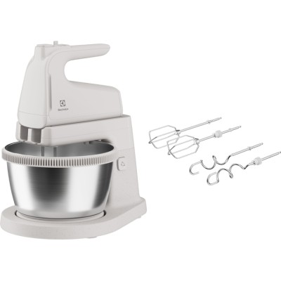 Міксер Electrolux стаціонарний 500Вт, насадки-4, чаша-метал, 3.5л, білий (ESM4W)