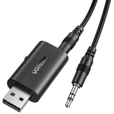 Bluetooth-адаптер UGREEN CM523 USB 2.0 to 3.5mm Bluetooth Transmitter/Receiver Adapter with Audio Cable (60300) Black