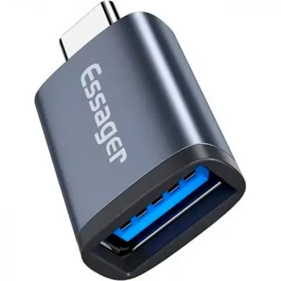 Адаптер ESSAGER Soray OT (USB Female to Type-C Male) USB3.0 Adaptor (EZJAC-SRA0G) Grey