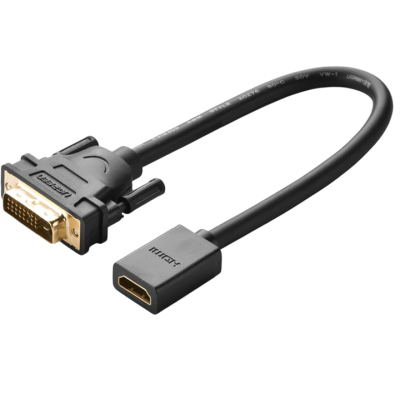 Адаптер UGREEN DVI Male To HDMI Female Adapter Cable 22cm Black (20118)