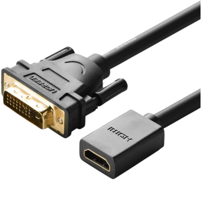 Адаптер UGREEN DVI Male To HDMI Female Adapter Cable 22cm Black (20118)