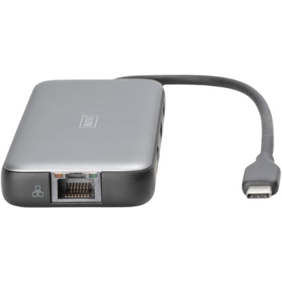 Док-станція USB-C, 8 портів, 2xHDMI, 3xUSB3.0, 1xRJ45, 1xSD, 1xMicroSD, 1xUSB-CPD DA-70915 DIGITUS by ASSMANN