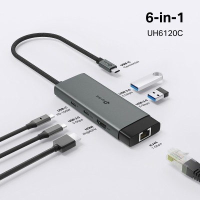 Концентратор USB-C 6PORT UH6120C TP-LINK Концентратор USB-C 6PORT UH6120C TP-LINK